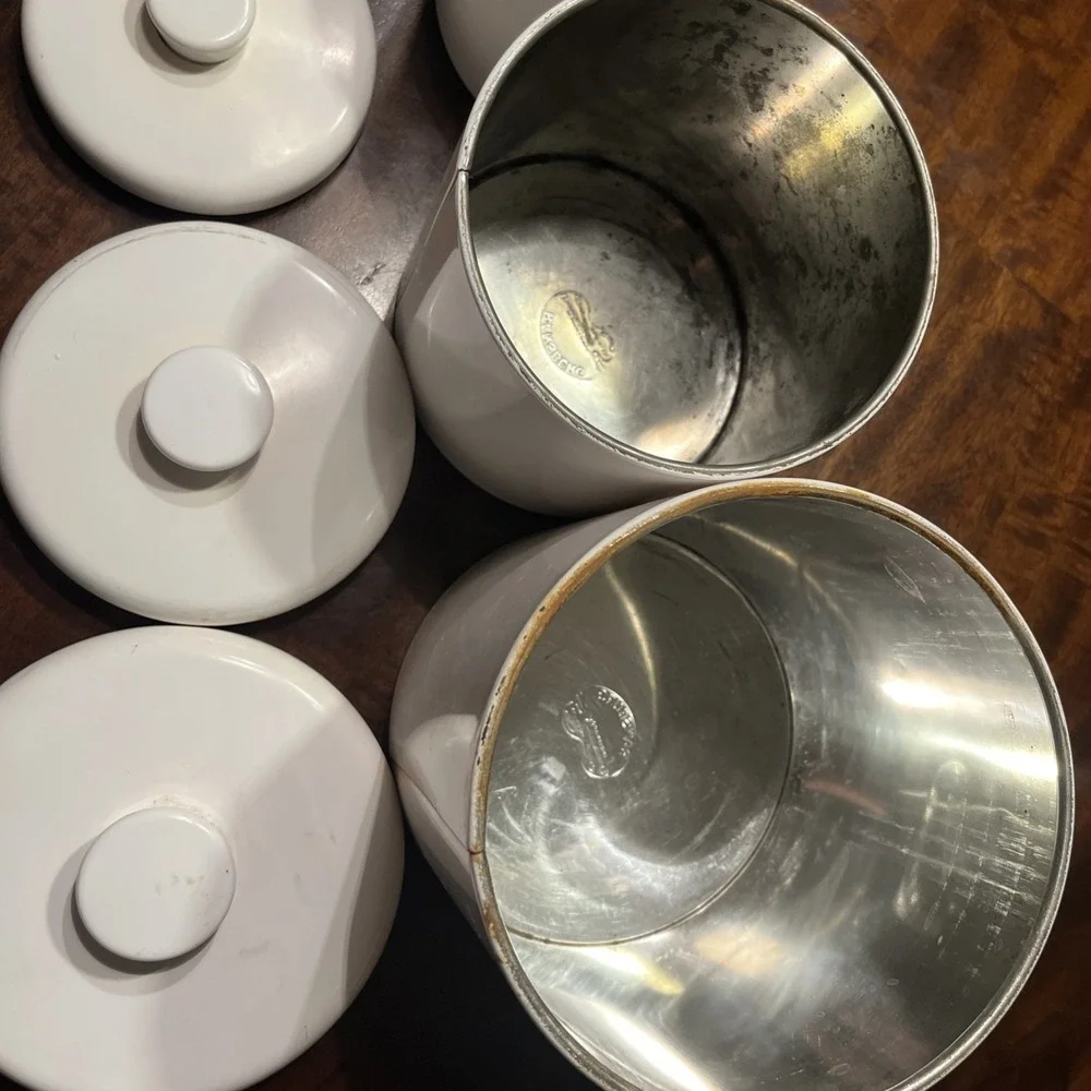 Vintage - Set Of 4 - Ransburg Metal Tin Canisters Made In USA